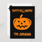 彫りカスタムかぼちゃのハローウィンパーティポストカード インビテーションポストカード (正面/裏面)