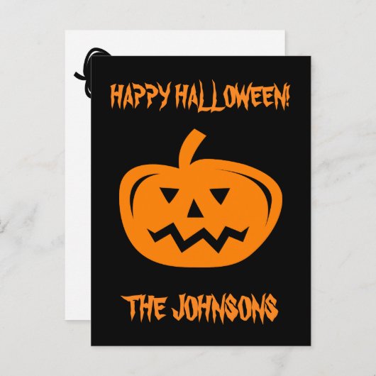 彫りカスタムかぼちゃのハローウィンパーティポストカード インビテーションポストカード (正面/裏面)