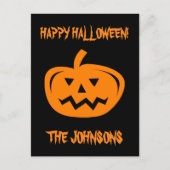 彫りカスタムかぼちゃのハローウィンパーティポストカード インビテーションポストカード (正面)