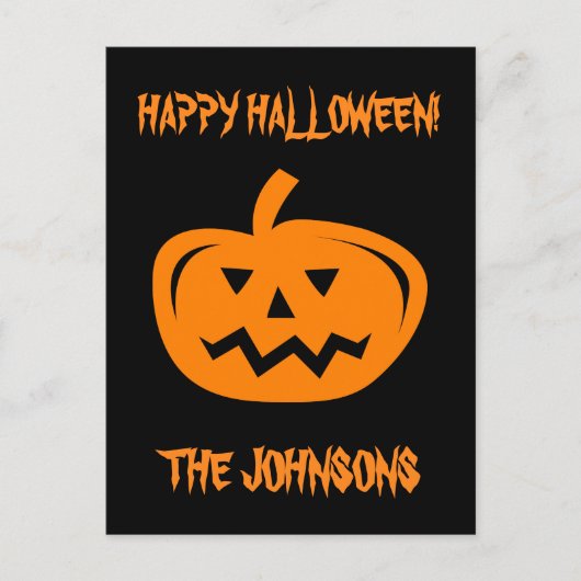 彫りカスタムかぼちゃのハローウィンパーティポストカード インビテーションポストカード (正面)