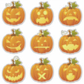 彫りカボチャのステッカーシート シール (正面)