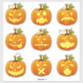 彫りカボチャのステッカーシート シール (シート)