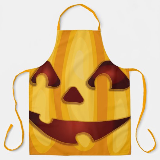 彫りカボチャ笑いハロウィーンデザイン エプロン (正面)