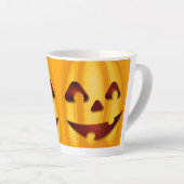 彫りカボチャ笑いハロウィーンデザイン カフェラテマグ (右アングル)