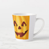 彫りカボチャ笑いハロウィーンデザイン カフェラテマグ (右)
