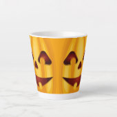 彫りカボチャ笑いハロウィーンデザイン カフェラテマグ (正面)