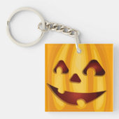 彫りカボチャ笑いハロウィーンデザイン キーホルダー (正面)