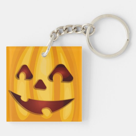彫りカボチャ笑いハロウィーンデザイン キーホルダー (裏面)
