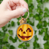 彫りカボチャ笑いハロウィーンデザイン キーホルダー (手)