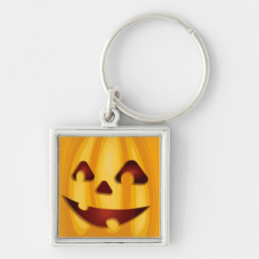 彫りカボチャ笑いハロウィーンデザイン キーホルダー (正面)