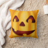 彫りカボチャ笑いハロウィーンデザイン クッション (ブランケット)