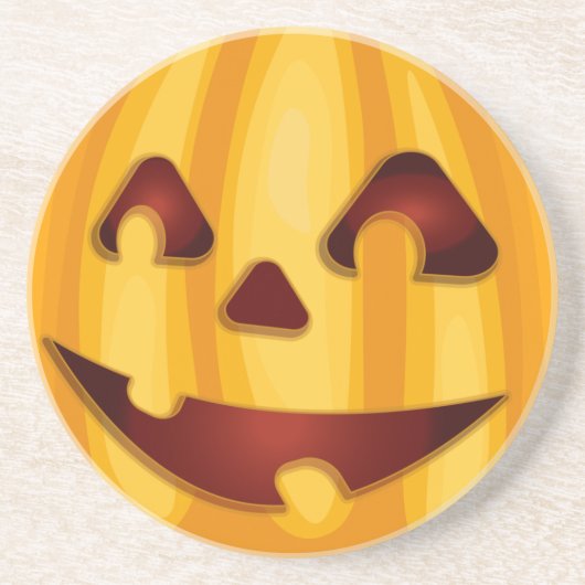 彫りカボチャ笑いハロウィーンデザイン コースター (正面)