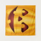 彫りカボチャ笑いハロウィーンデザイン タペストリー (正面(横))