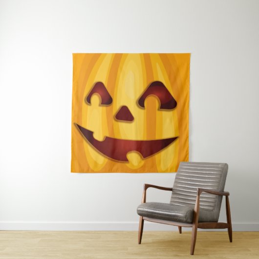 彫りカボチャ笑いハロウィーンデザイン タペストリー (インサイチュ)