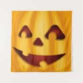 彫りカボチャ笑いハロウィーンデザイン タペストリー (正面)