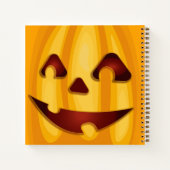 彫りカボチャ笑いハロウィーンデザイン ノートブック (裏面)
