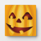 彫りカボチャ笑いハロウィーンデザイン フォトプラーク (正面)