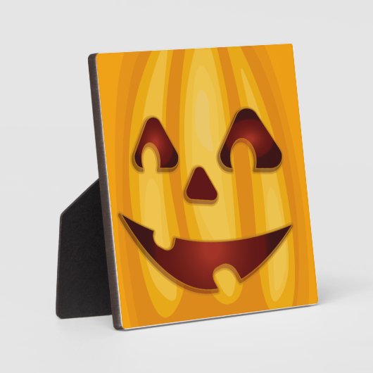 彫りカボチャ笑いハロウィーンデザイン フォトプラーク (正面)