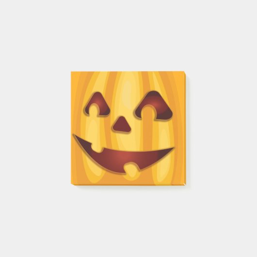 彫りカボチャ笑いハロウィーンデザイン ポストイット (正面)