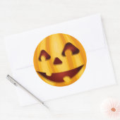 彫りカボチャ笑いハロウィーンデザイン ラウンドシール (封筒)