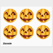 彫りカボチャ笑いハロウィーンデザイン ラウンドシール (シート)