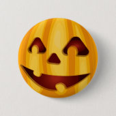彫りカボチャ笑いハロウィーンデザイン 缶バッジ (正面)