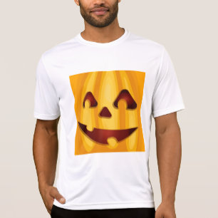 彫りカボチャ笑いハロウィーンデザイン Tシャツ