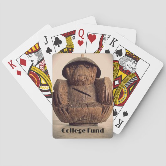 彫りココナッツモンキーバンクおもしろいキッチフォト トランプ (裏面)