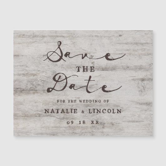 彫りスウィート素朴アーツ結婚式の日付を保存 (正面)