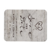 彫りスウィート素朴樺の木ウッド日付を保存 マグネット (横)