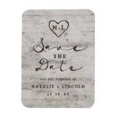 彫りスウィート素朴樺の木ウッド日付を保存 マグネット (縦)