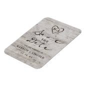 彫りスウィート素朴樺の木ウッド日付を保存 マグネット (左側)