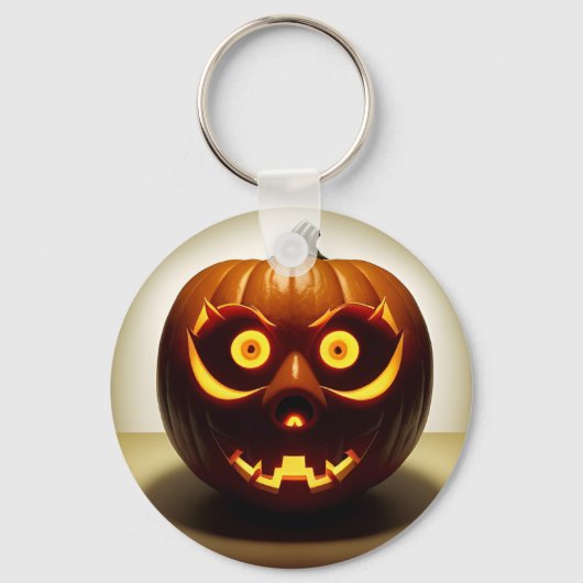 彫りハロウィーンカボチャ キーホルダー (正面)