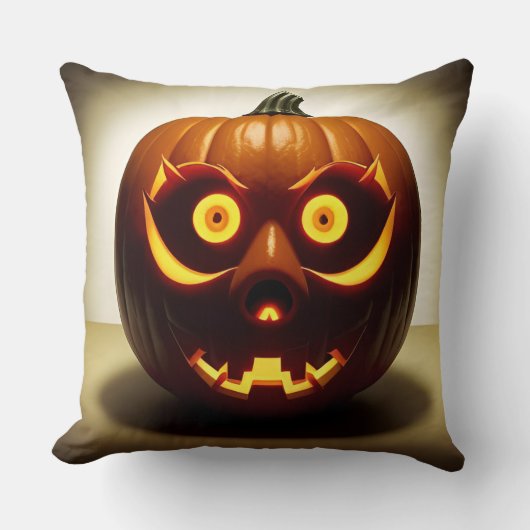 彫りハロウィーンカボチャ クッション (正面)