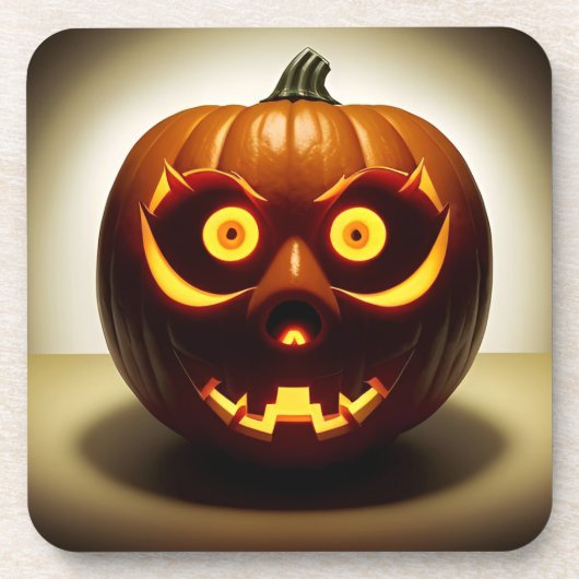 彫りハロウィーンカボチャ コースター (正面)