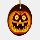 彫りハロウィーンカボチャ セラミックオーナメント (右)