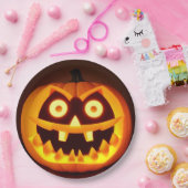 彫りハロウィーンカボチャ ペーパープレート (パーティー)