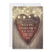 彫りハートの灯り木製の結婚式