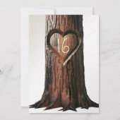 彫りハートツリースタッ素朴プフォトスイート16 招待状 (裏面)