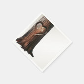 彫りハートツリー素朴スミニマルプ結婚ス スタンダードカクテルナプキン (角)