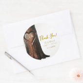 彫りハートツリー素朴スミニマルプ結婚ス ラウンドシール (封筒)