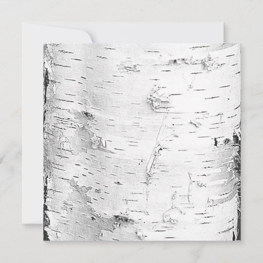 彫りハート樺の木ツリー樹皮ウェディング招待 招待状 (裏面)