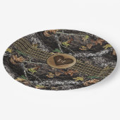 彫りハート狩り迷彩柄パーティープレート（シャワー用） ペーパープレート (アングル)