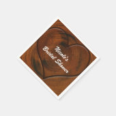 彫りハート素朴の結婚木 スタンダードカクテルナプキン (角)