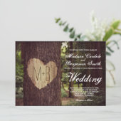 彫りハート素朴ツリー結婚式招待状 招待状 (スタンド正面)