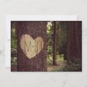 彫りハート素朴ツリー結婚式招待状 招待状 (裏面)