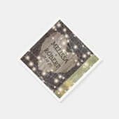 彫りハート結婚ツリー |ストリングラ素朴イト スタンダードカクテルナプキン (角)