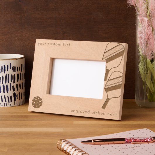 彫りパーソナライズされた写真枠漬物 レーザー彫刻フレーム (左)