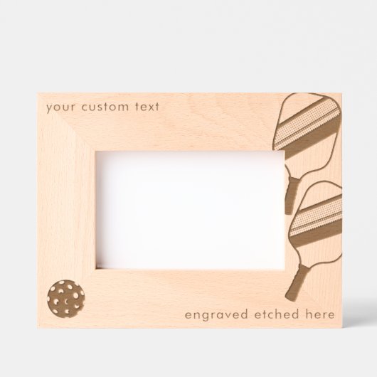 彫りパーソナライズされた写真枠漬物 レーザー彫刻フレーム (正面)