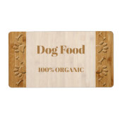 彫りフェイクられた犬の手の足跡と骨 ラベル (正面)